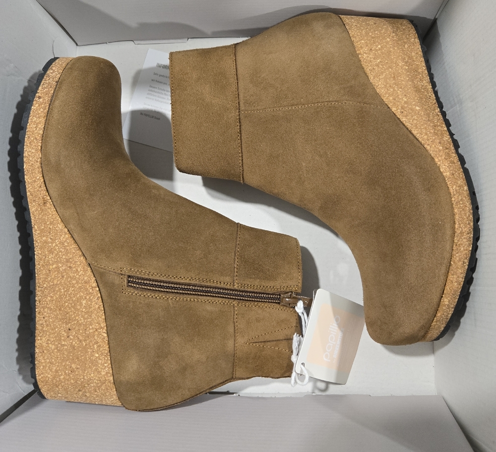 Birkenstock papilio boots Tan / brown Wedge heel Ankle Boot suede leather upper